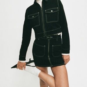 Reformation black denim skirt with pockets